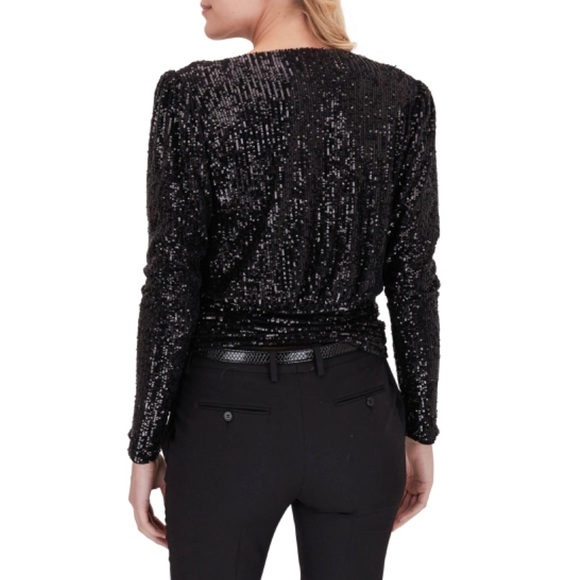 YSL black sequin low cut top - Picture 4 of 4